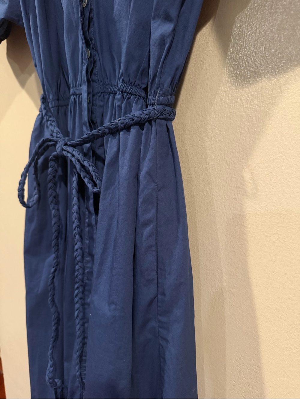 MISA GUC Women's Navy Blue Midi Dress with Tie Waist Medium - Picture 6 of 9